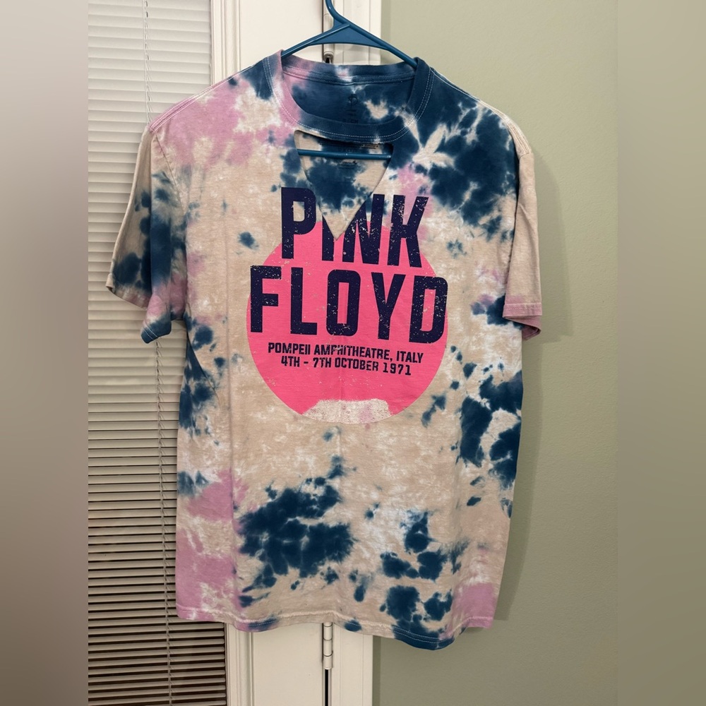 Vintage Pink Floyd Tie-Dye T-Shirt With Triangle Cutout